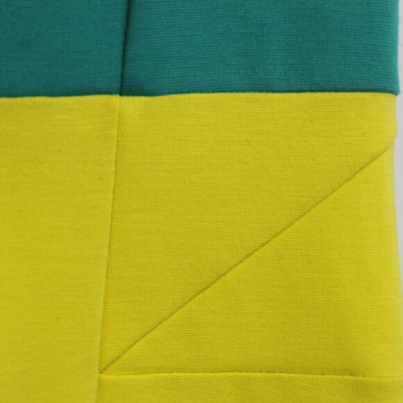 Kardashian Kollection Short Sleeve Teal Yellow Body Fitting Dress - Picture 7 of 7